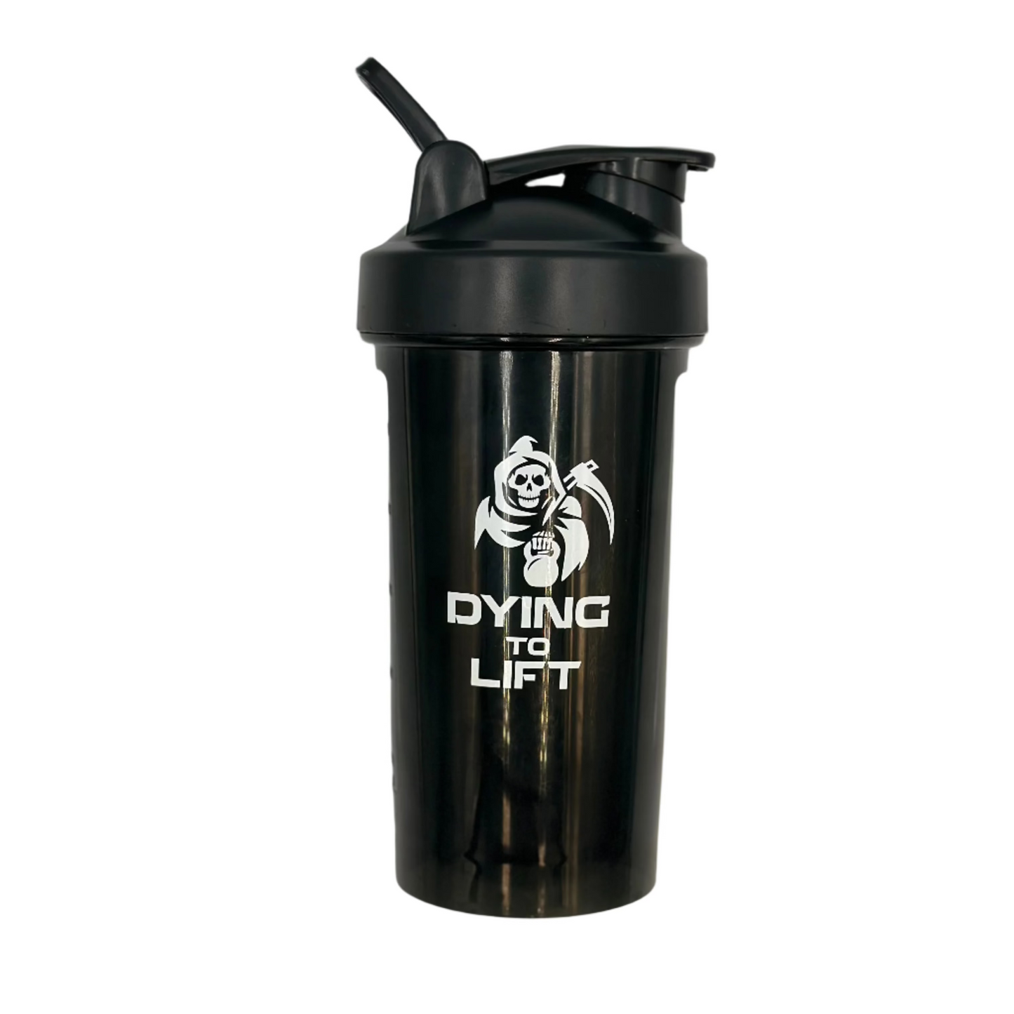 Dying to Lift Black Shaker Cup + Free bag (White Logo)