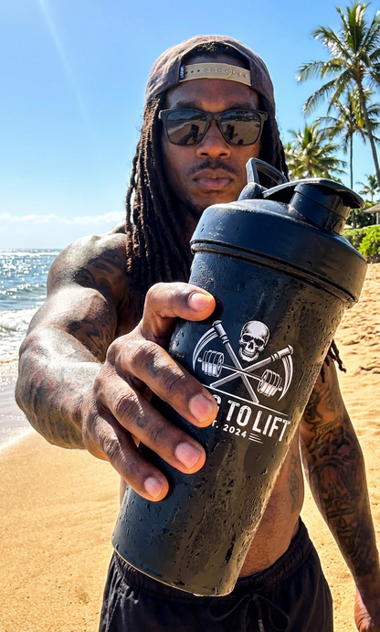 Dying to Lift Black Shaker Cup + Free bag (Crossbones)